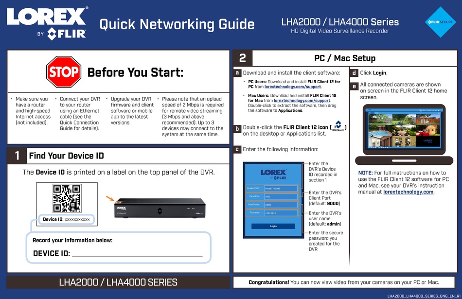 LOREX LHA2000 SERIES QUICK NETWORKING MANUAL Pdf Download ManualsLib