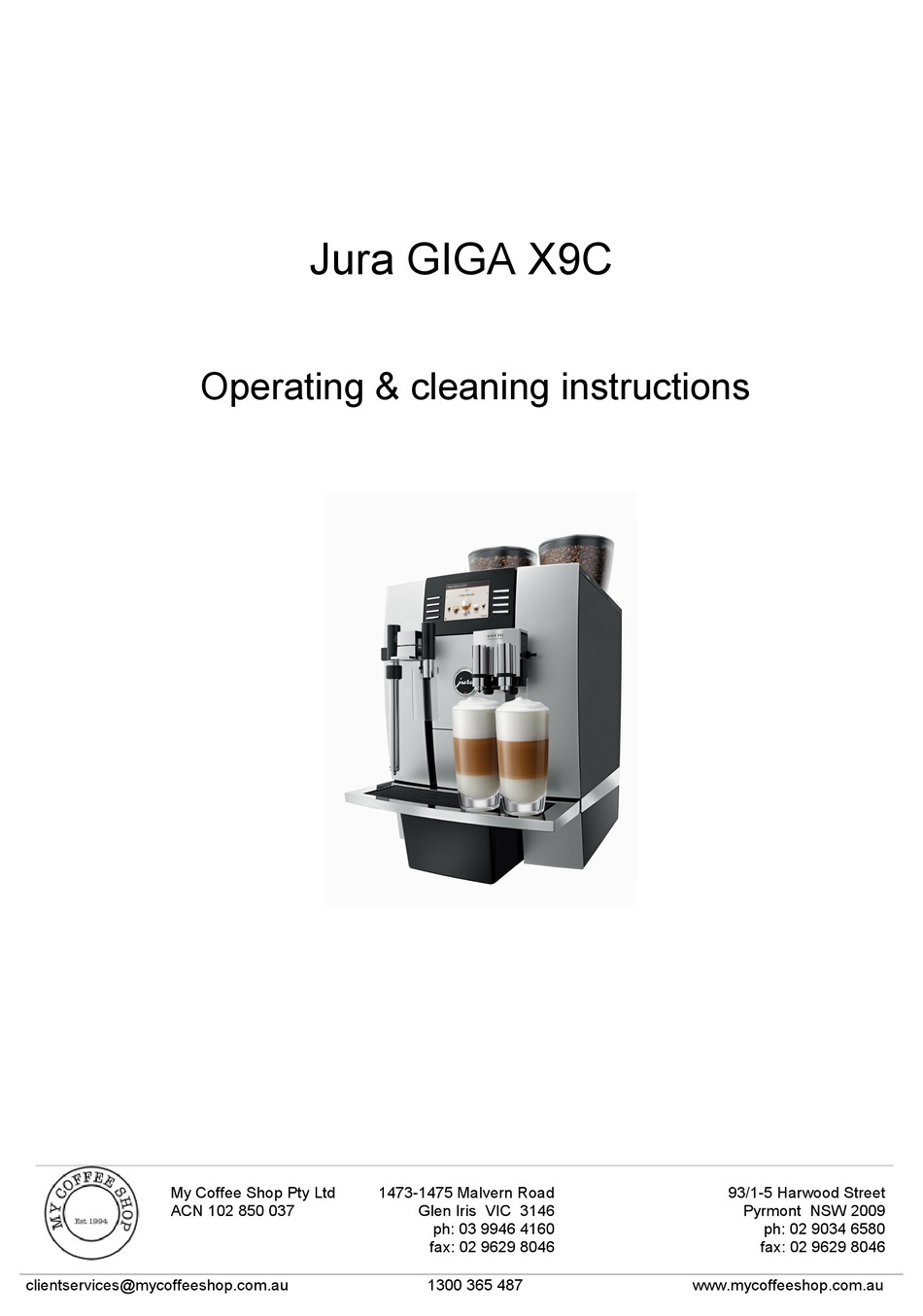 JURA GIGA X9C OPERATING \u0026 CLEANING 