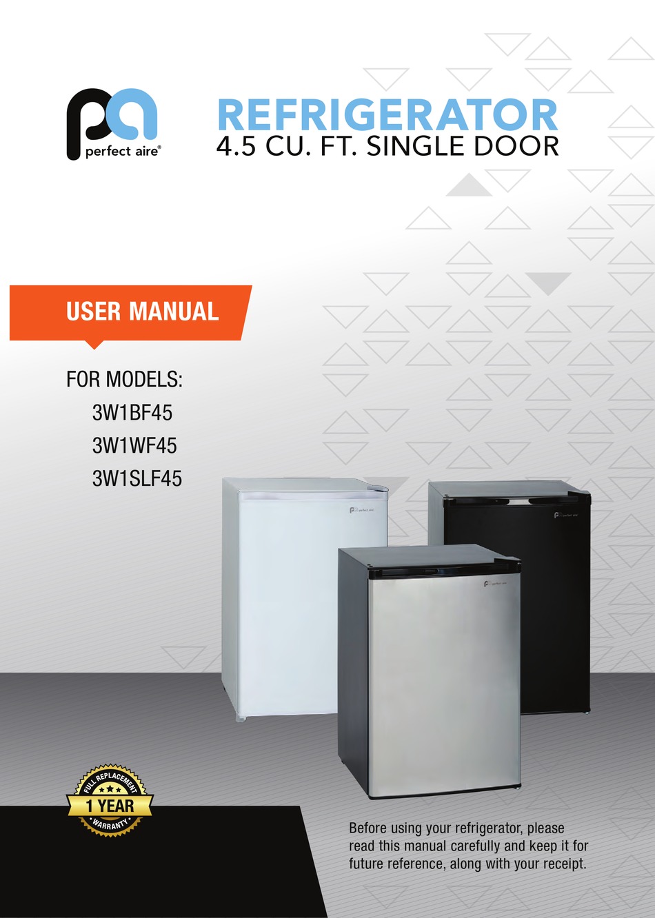 PERFECT AIRE 3W1BF45 USER MANUAL Pdf Download ManualsLib