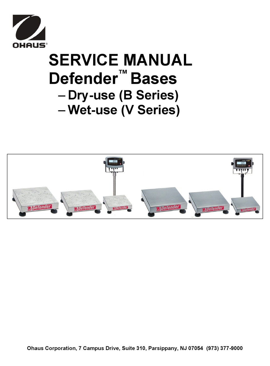 OHAUS DEFENDER D30BR SERVICE MANUAL Pdf Download ManualsLib