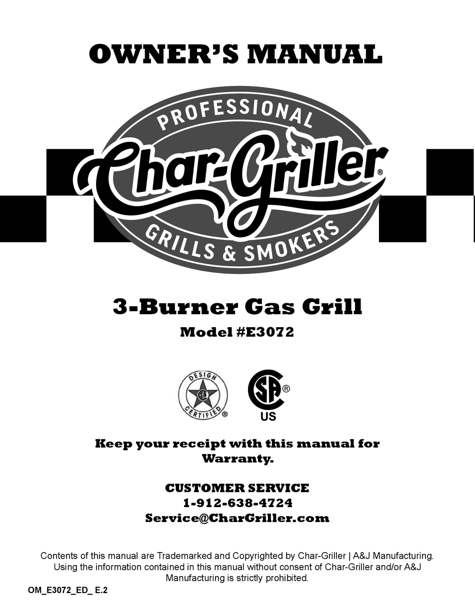 CHARGRILLER E3072 OWNER