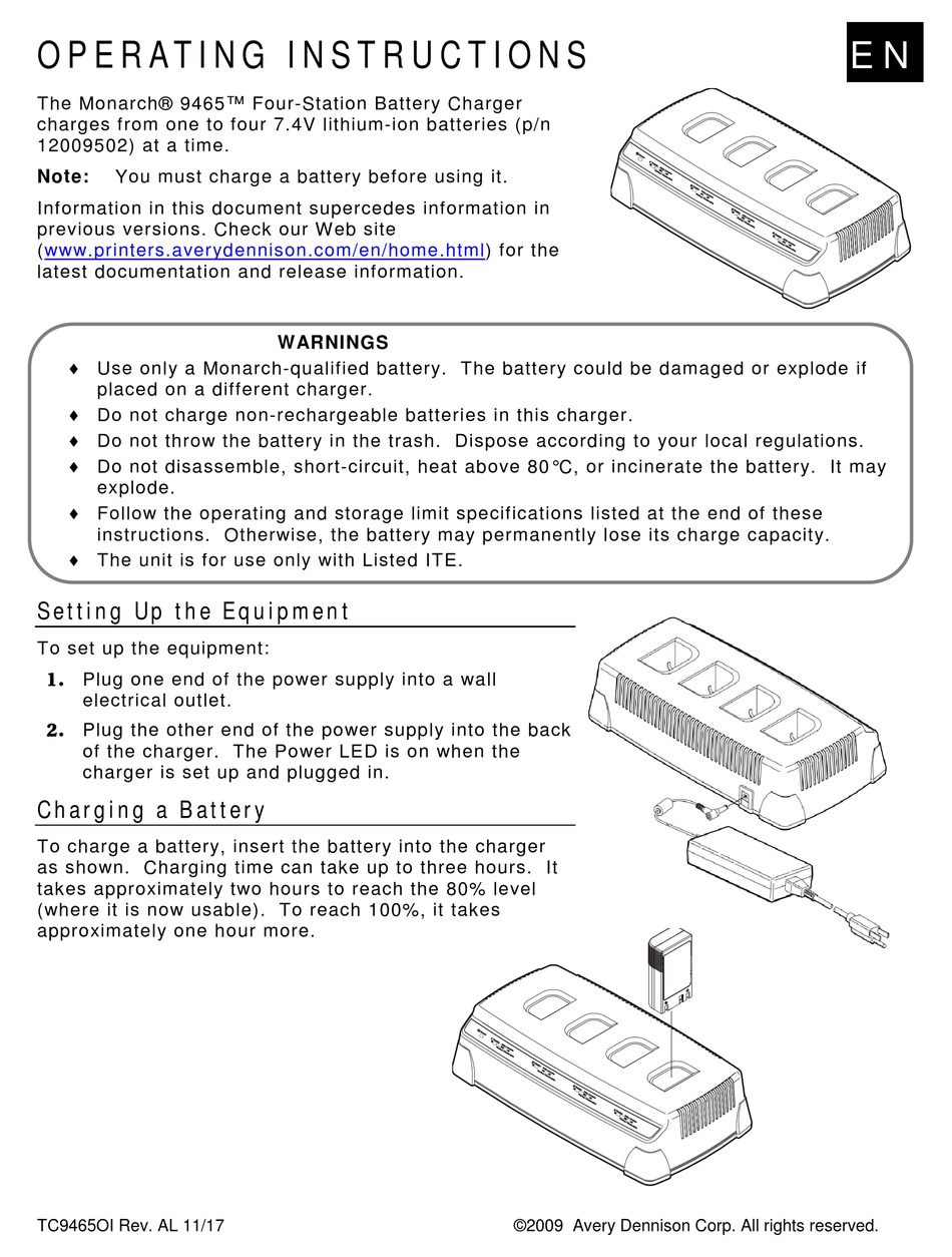 AVERY DENNISON MONARCH 9465 OPERATING INSTRUCTIONS MANUAL Pdf Download ManualsLib