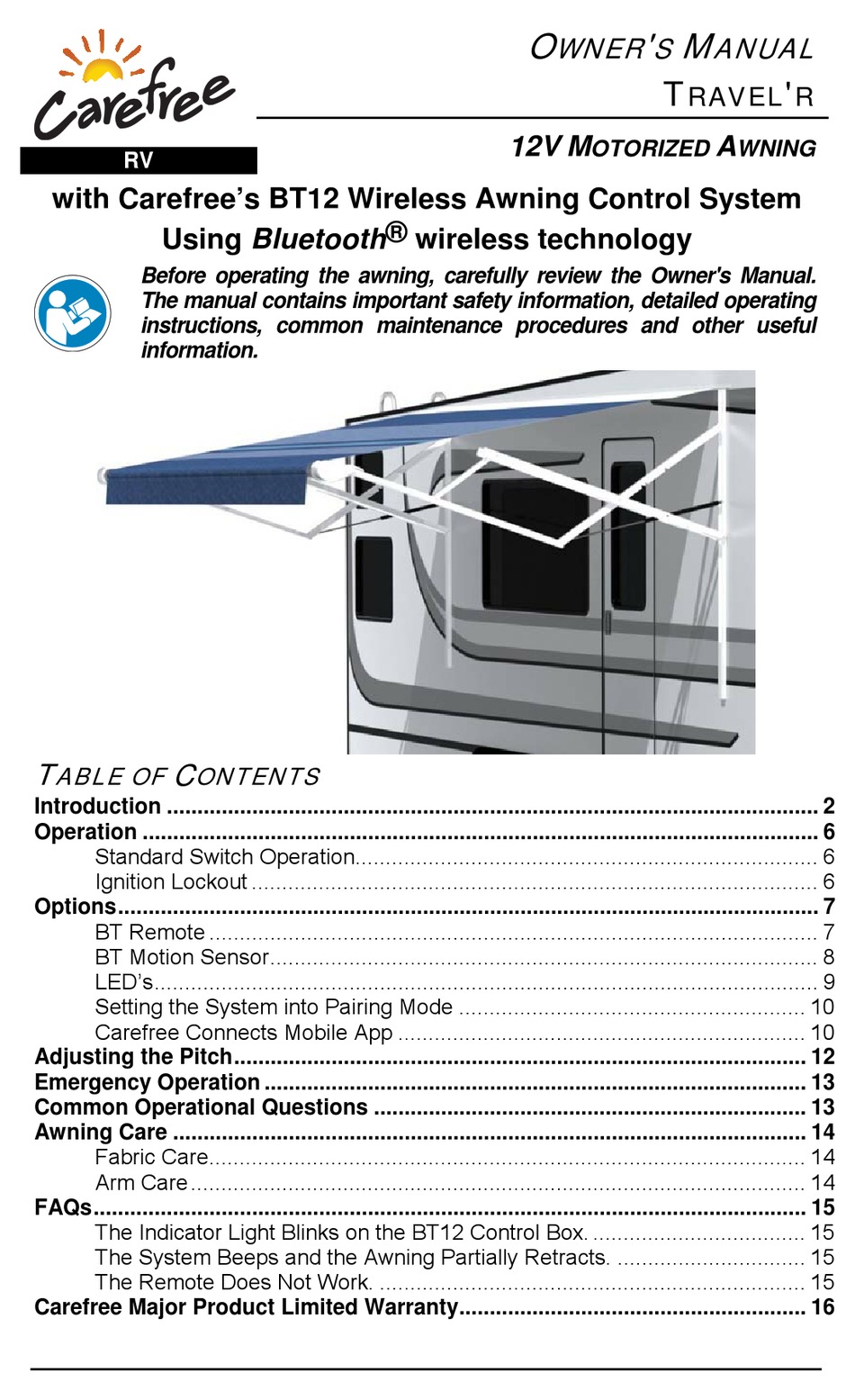 carefree travel'r awning manual