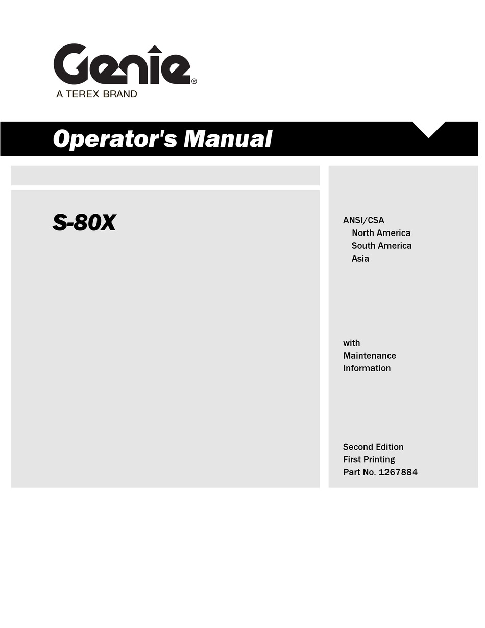 GENIE S80X OPERATING MANUAL Pdf Download ManualsLib