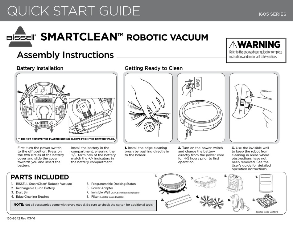 BISSELL SMARTCLEAN 1605 SERIES QUICK START MANUAL Pdf Download ManualsLib