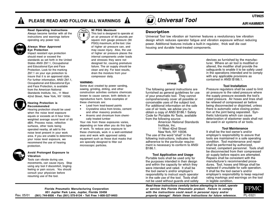 universal-tool-ut9925-operating-instructions-pdf-download-manualslib