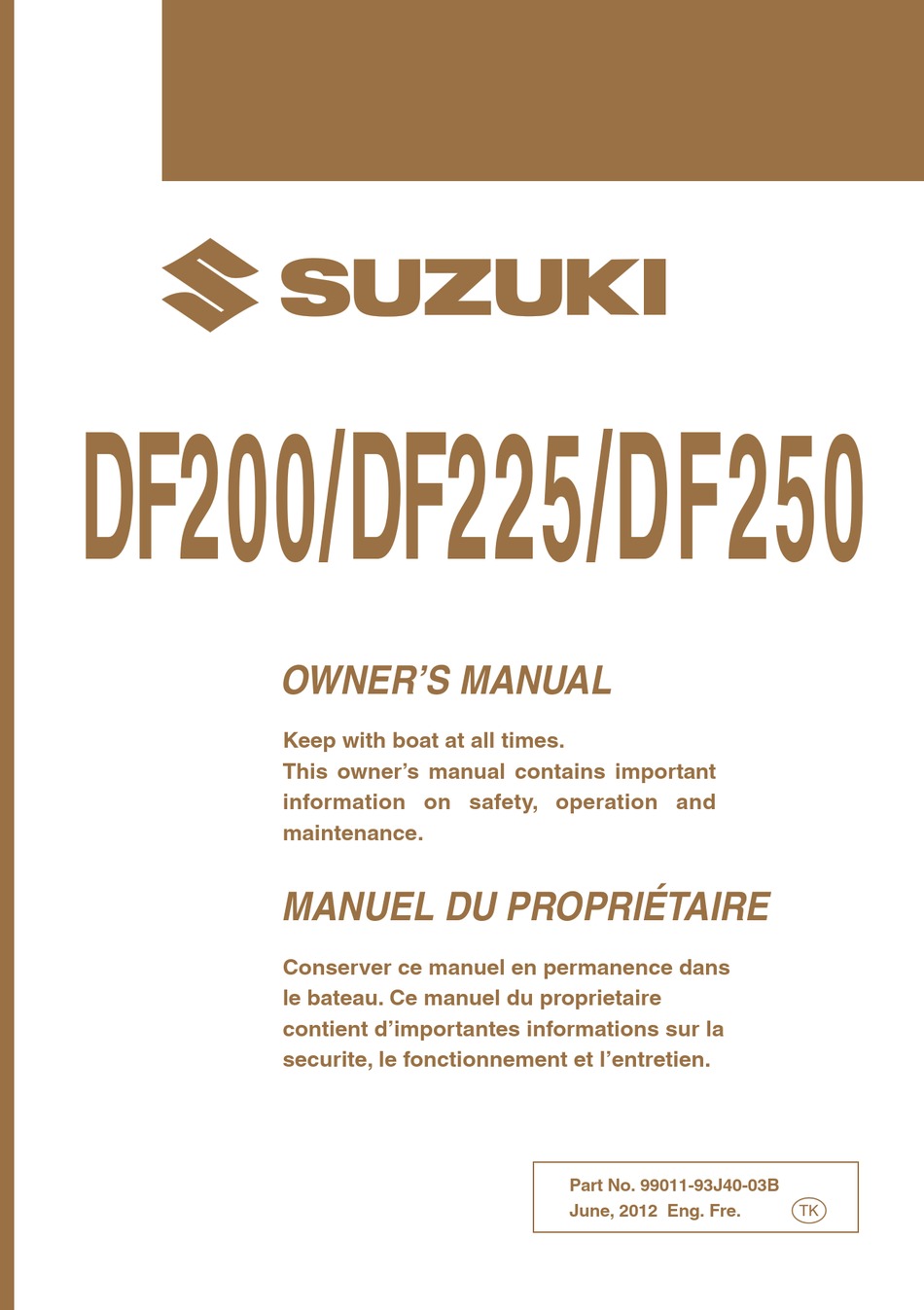SUZUKI DF200 OWNER