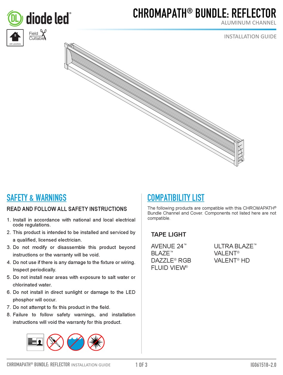 DIODE LED CHROMAPATH BUNDLE REFLECTOR INSTALLATION MANUAL Pdf Download