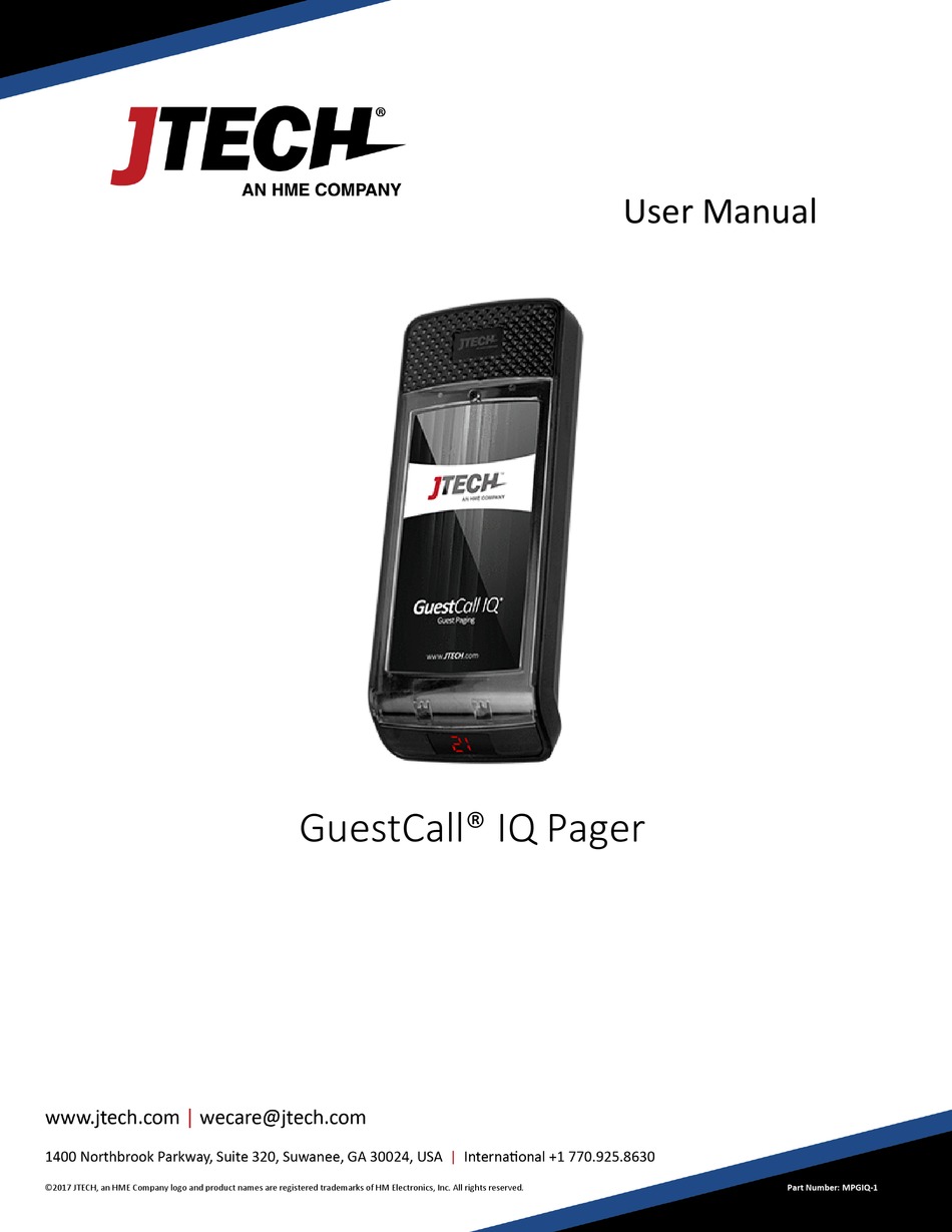 JTECH GUESTCALL IQ J1705 USER MANUAL Pdf Download ManualsLib