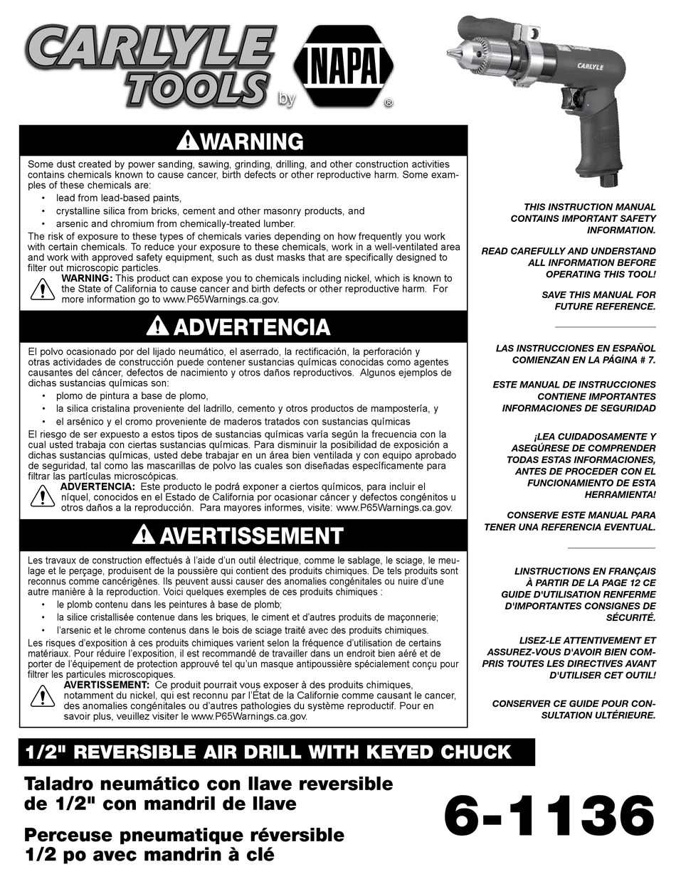 CARLYLE TOOLS 61136 INSTRUCTION MANUAL Pdf Download ManualsLib