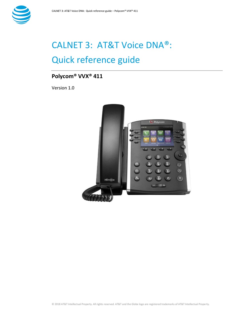 POLYCOM VVX 411 QUICK REFERENCE MANUAL Pdf Download | ManualsLib