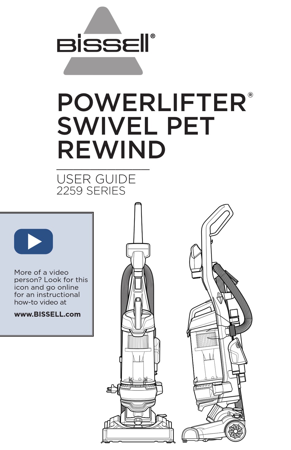 BISSELL POWERLIFTER 2259 SERIES USER MANUAL Pdf Download ManualsLib