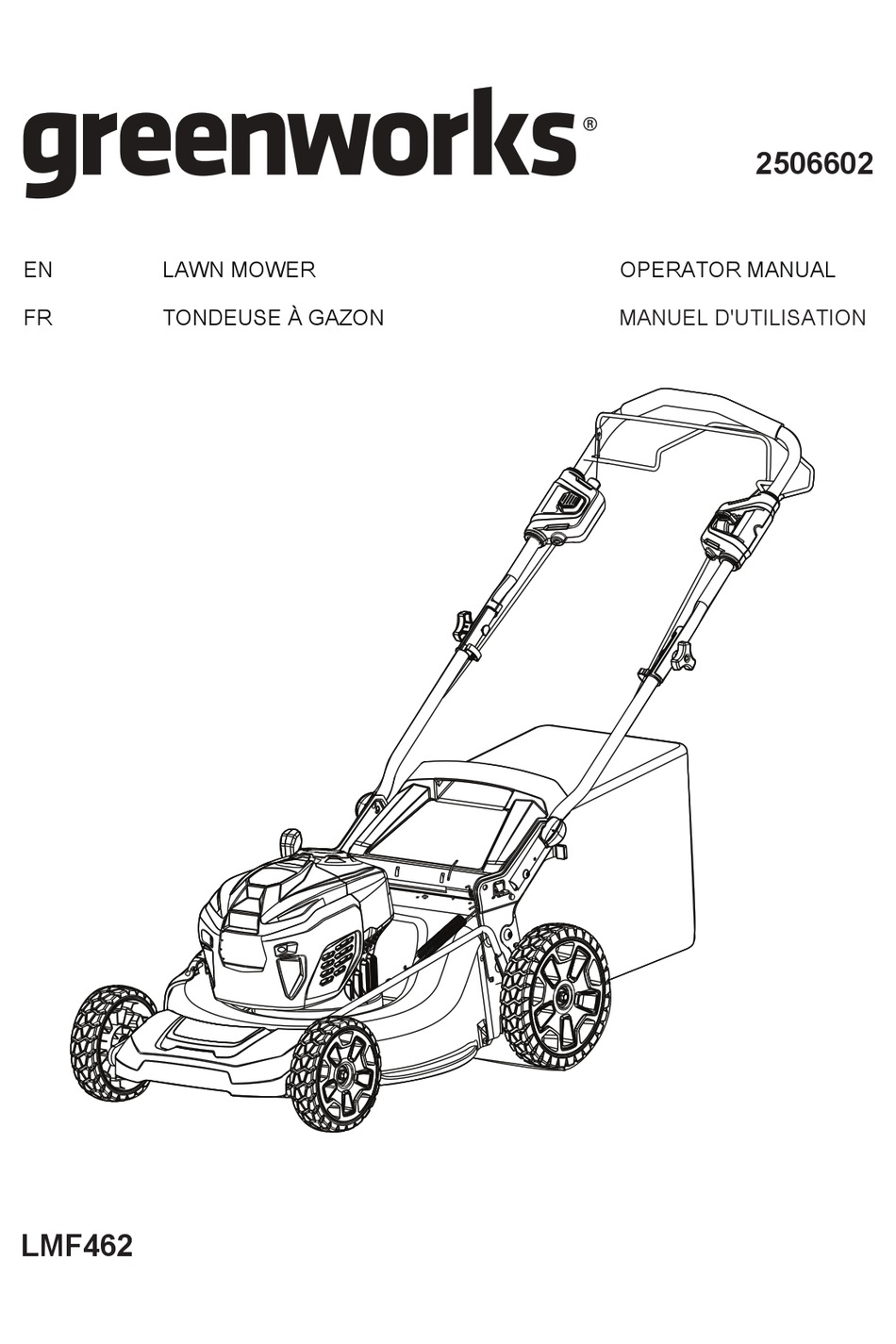 GREENWORKS LMF462 OPERATOR'S MANUAL Pdf Download | ManualsLib