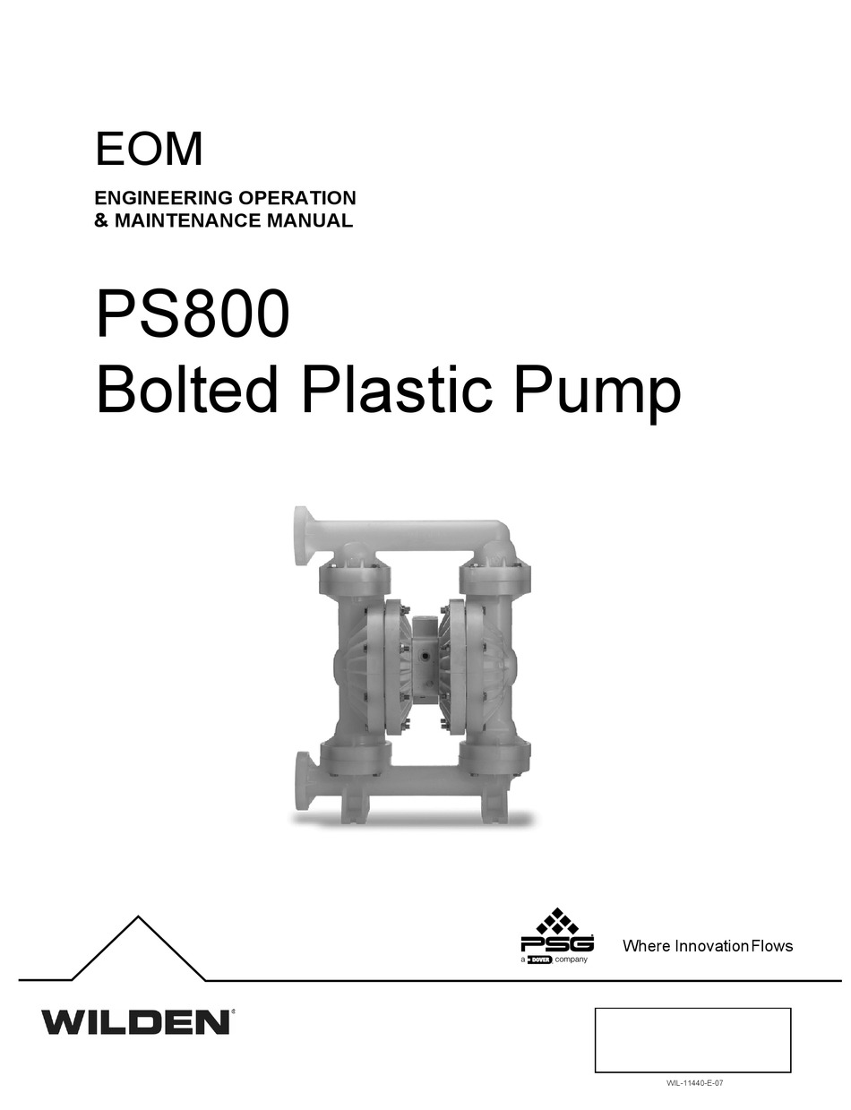DOVER PSG WILDEN PS800 ENGINEERING, OPERATION & MAINTENANCE Pdf