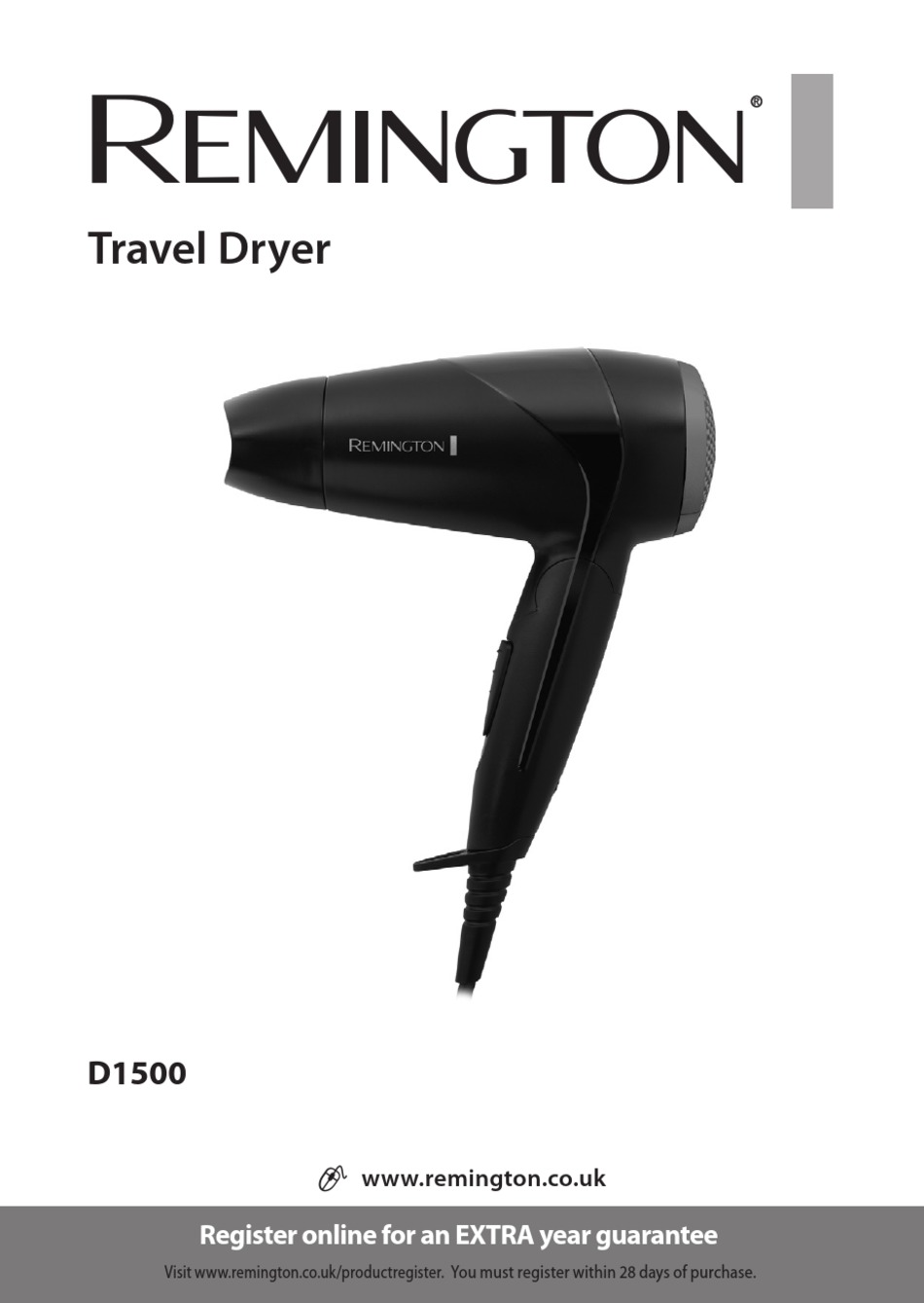 REMINGTON D1500 QUICK START MANUAL Pdf Download ManualsLib