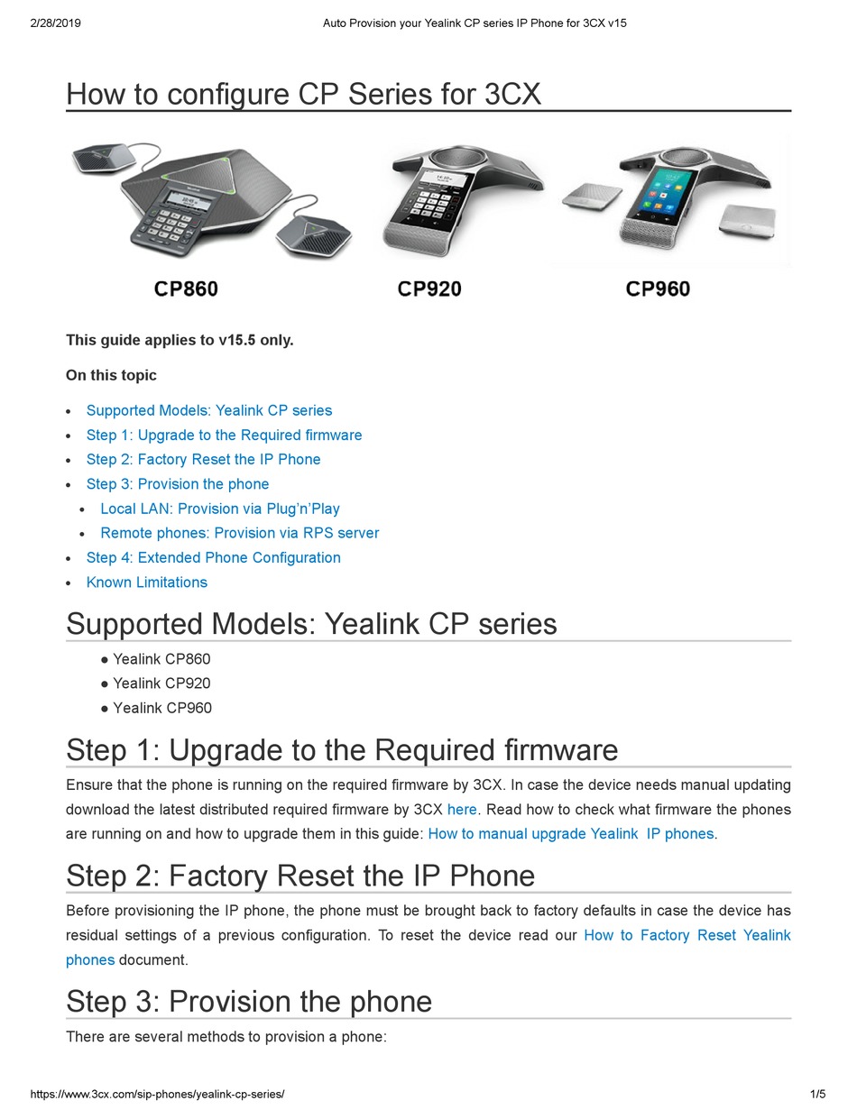 YEALINK CP SERIES HOW TO CONFIGURE Pdf Download ManualsLib