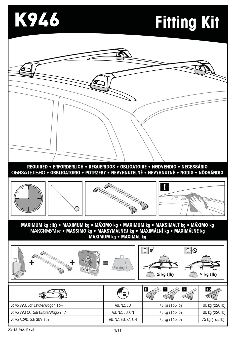 YAKIMA K946 INSTALLATION INSTRUCTIONS MANUAL Pdf Download ManualsLib