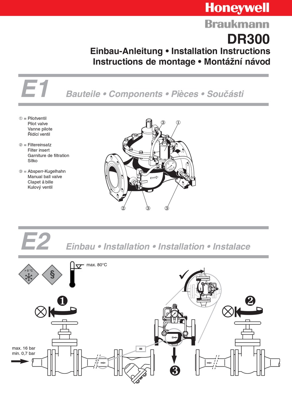 HONEYWELL BRAUKMANN DR300 INSTALLATION INSTRUCTIONS Pdf Download ...