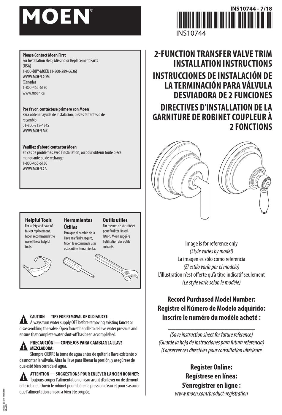 MOEN TS32205 SERIES INSTALLATION INSTRUCTIONS MANUAL Pdf Download