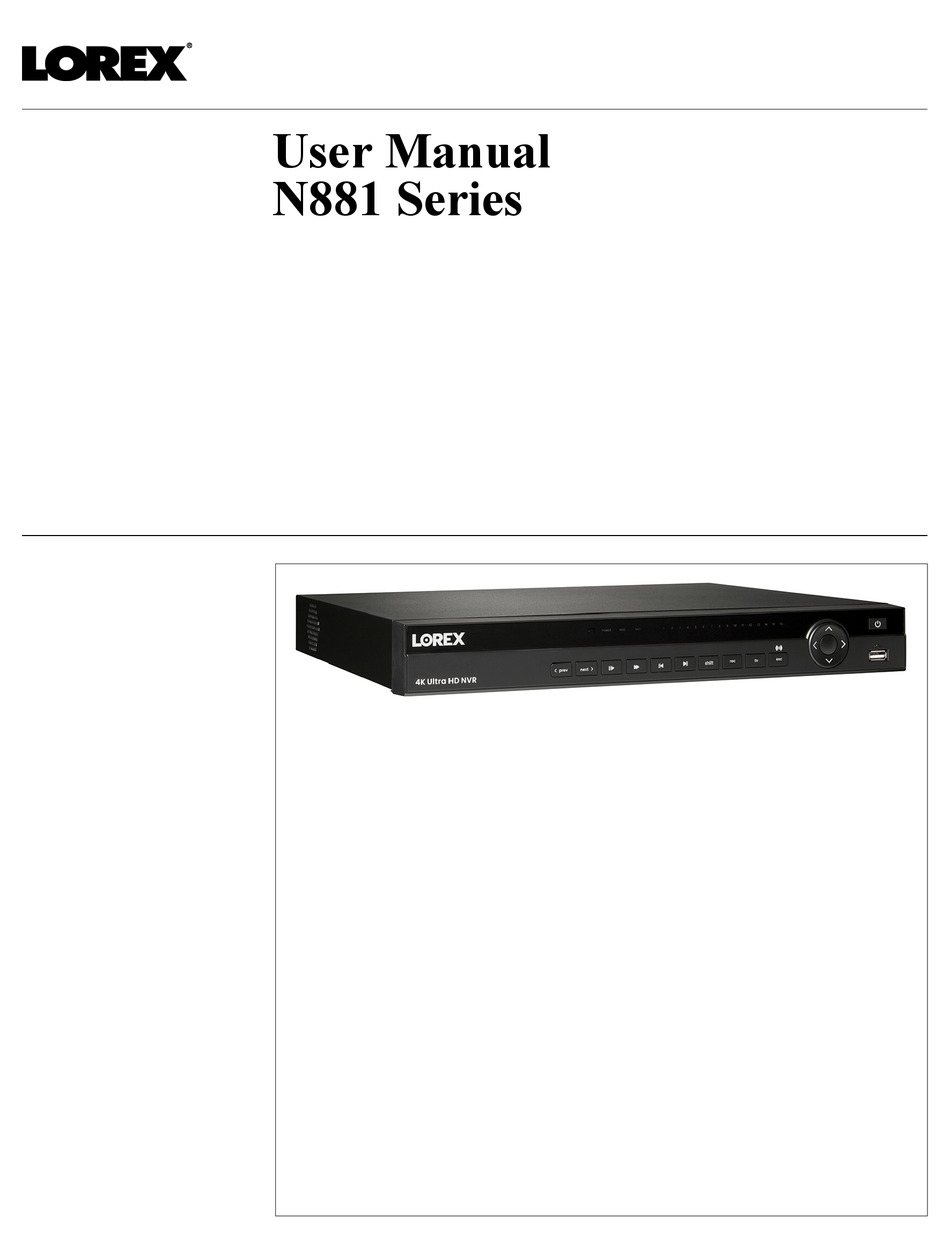 LOREX N881 SERIES USER MANUAL Pdf Download | ManualsLib