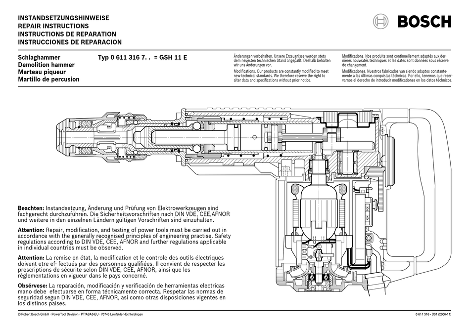 Схема bosch gsh11e