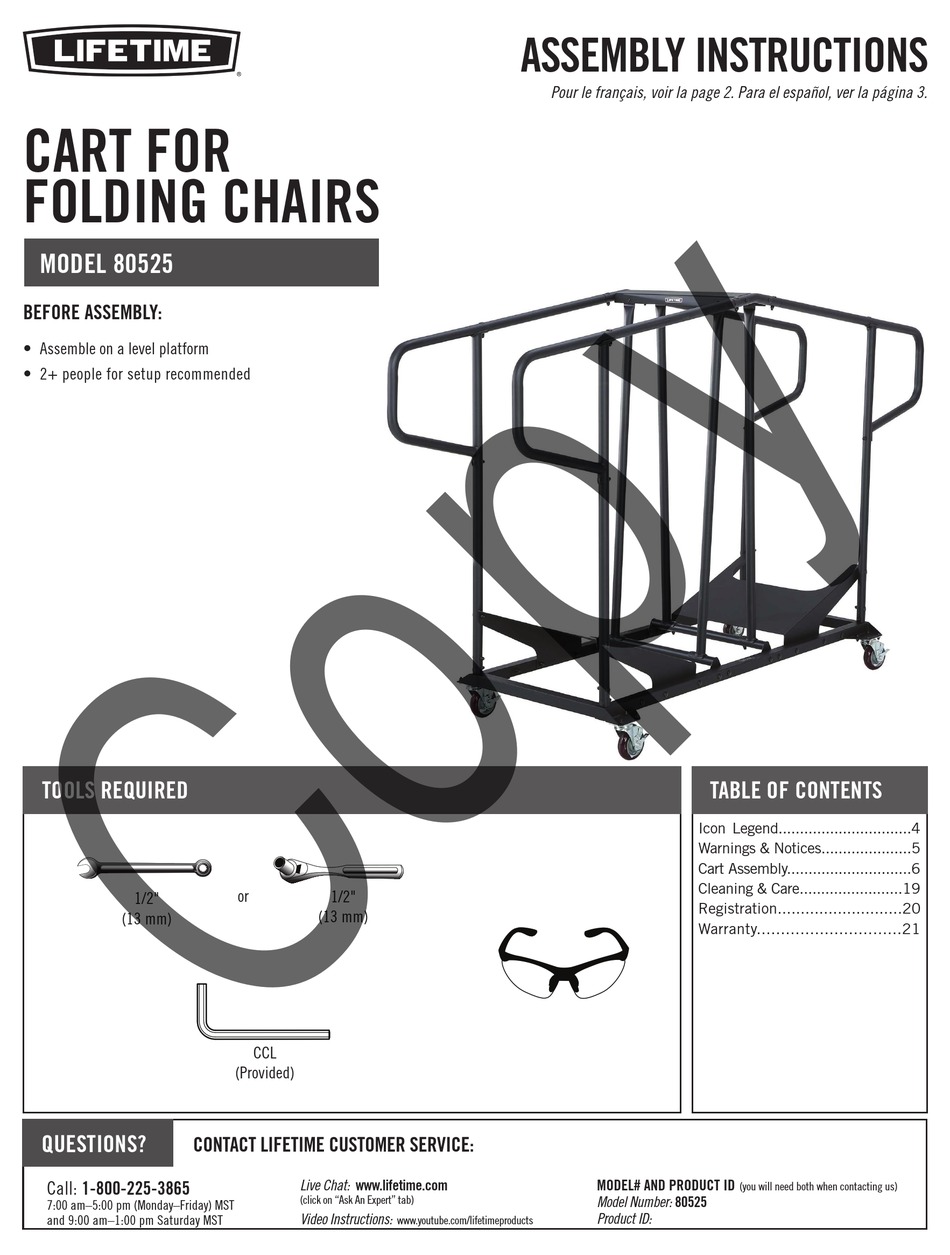 LIFETIME 80525 ASSEMBLY INSTRUCTIONS MANUAL Pdf Download ManualsLib