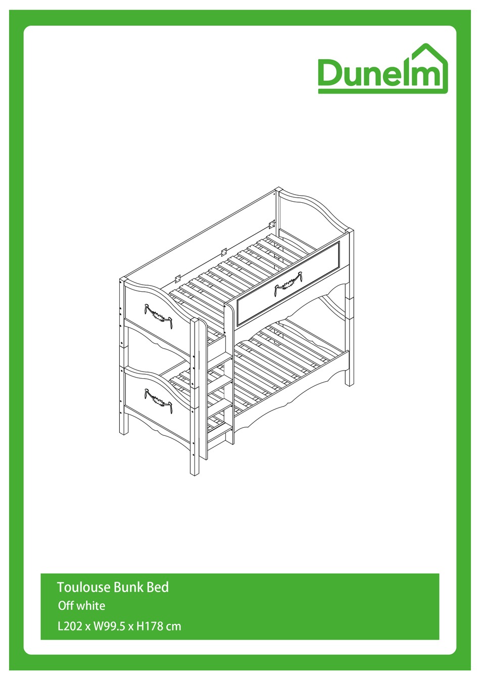 DUNELM TOULOUSE BUNK BED 30306356 MANUAL Pdf Download ManualsLib