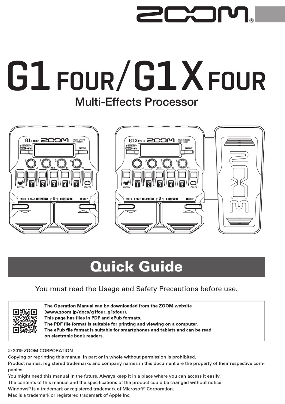 zoom g1x four effects list