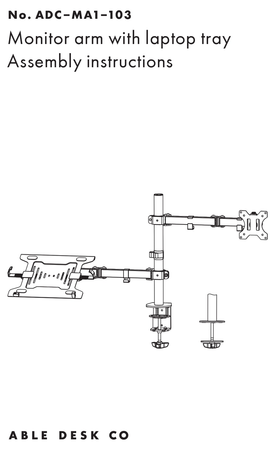 ABLE DESK ADCM A1103 ASSEMBLY INSTRUCTIONS MANUAL Pdf Download