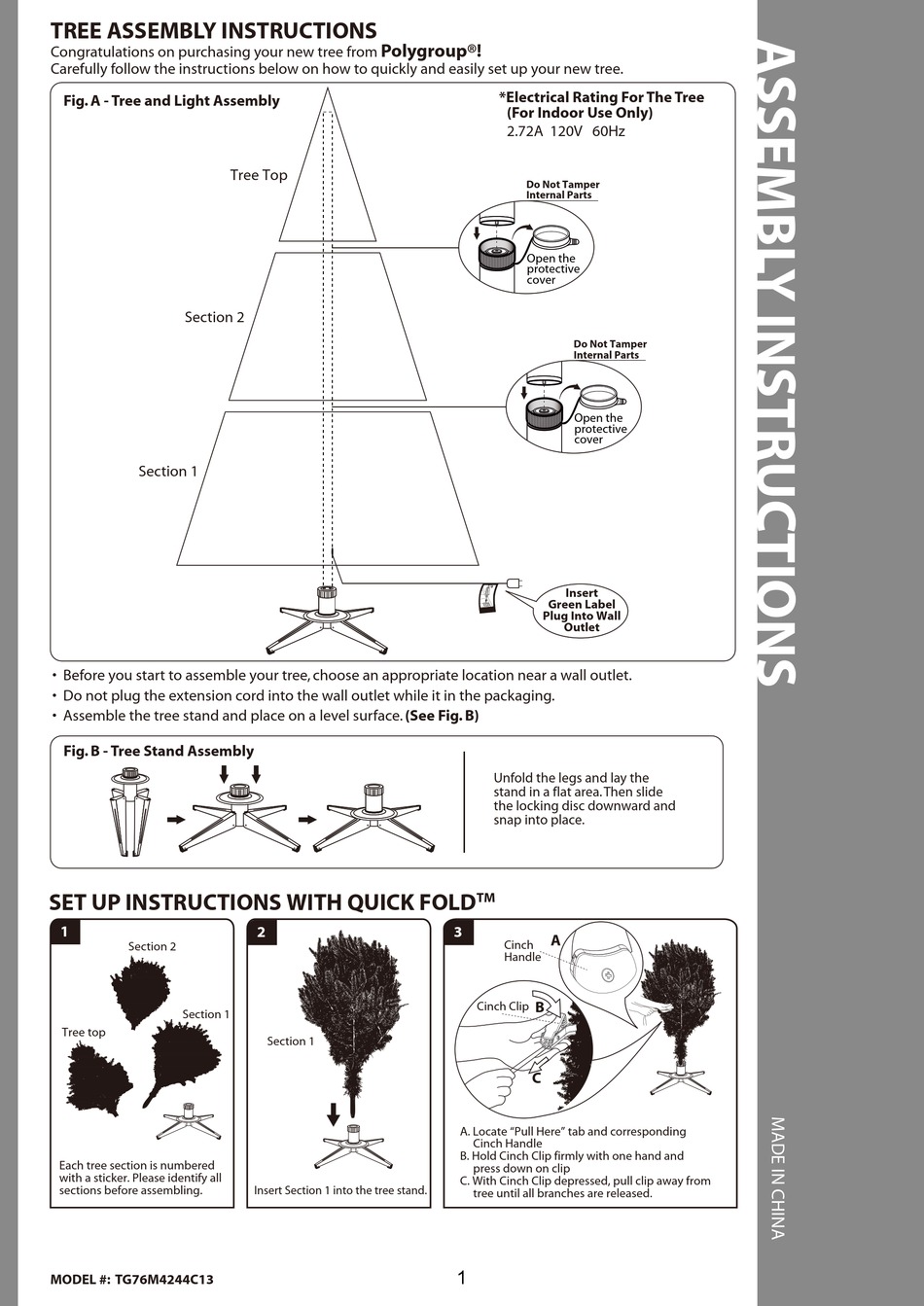 POLYGROUP TG76M4244C13 ASSEMBLY INSTRUCTIONS Pdf Download ManualsLib