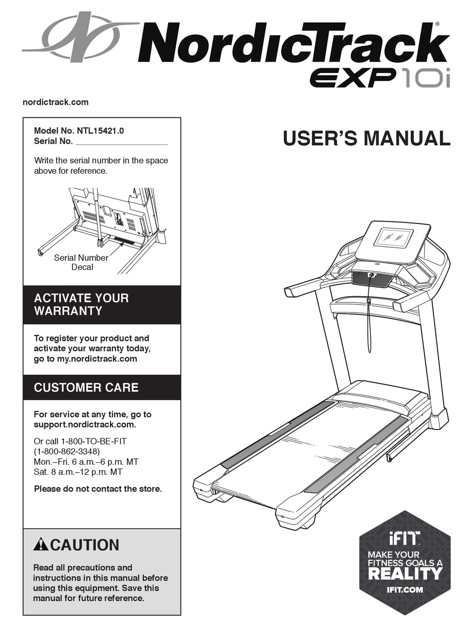 NORDICTRACK EXP10I USER MANUAL Pdf Download ManualsLib