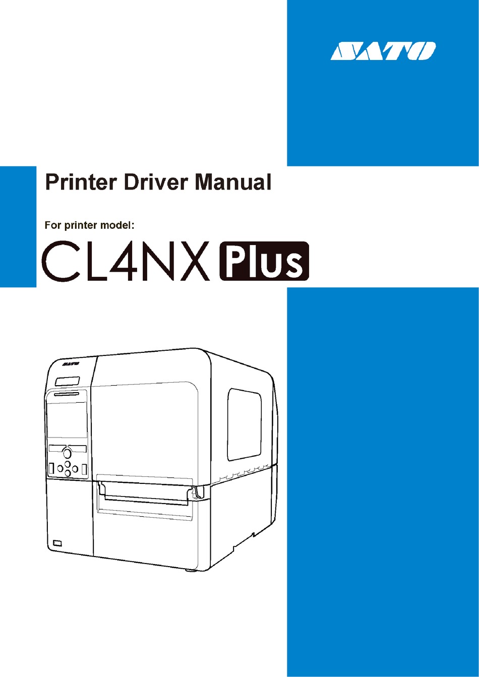 SATO CL4NX PLUS DRIVER MANUAL Pdf Download ManualsLib