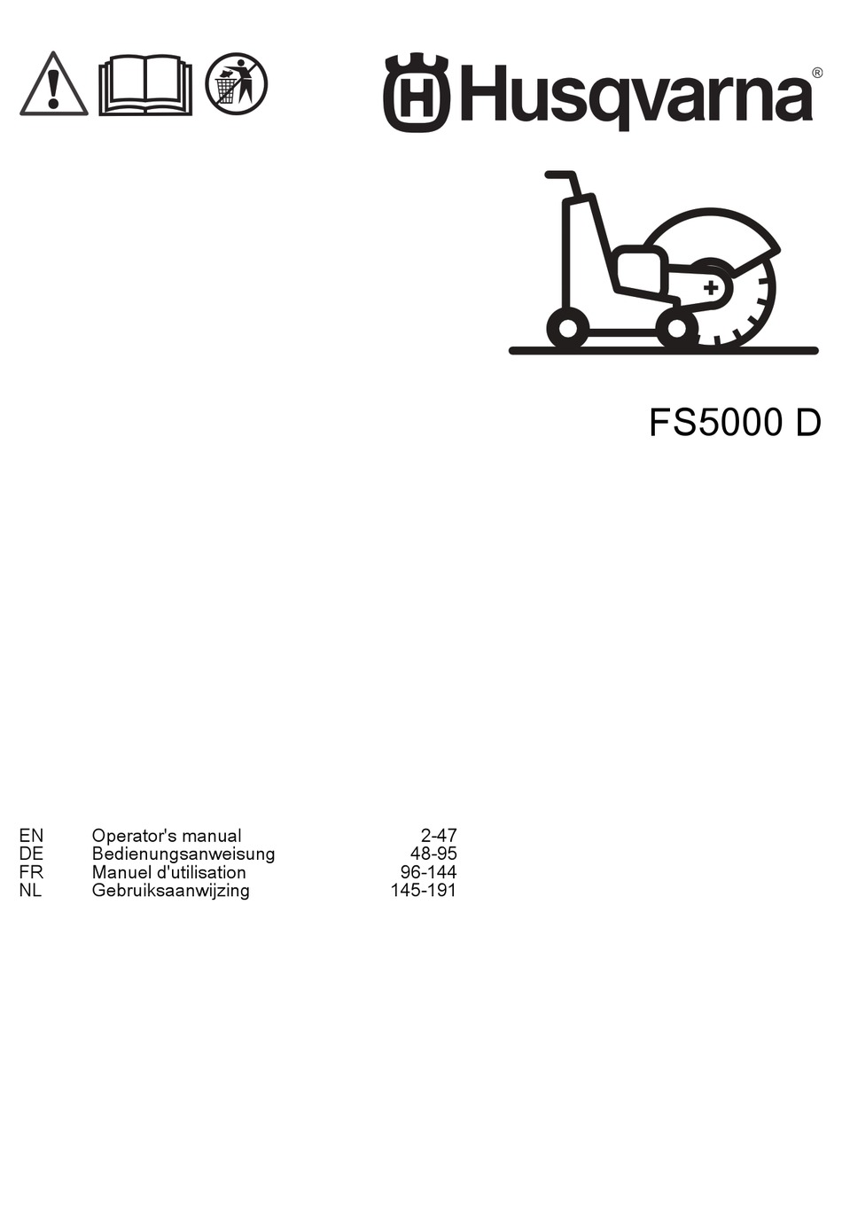 HUSQVARNA FS5000 D OPERATOR