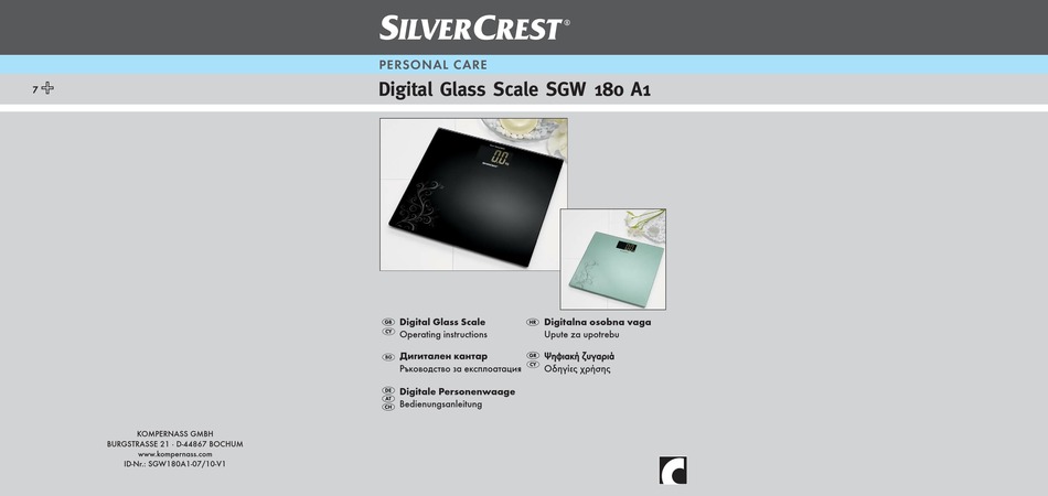 SILVERCREST SGW 180 A1 OPERATING INSTRUCTIONS MANUAL Pdf Download ...