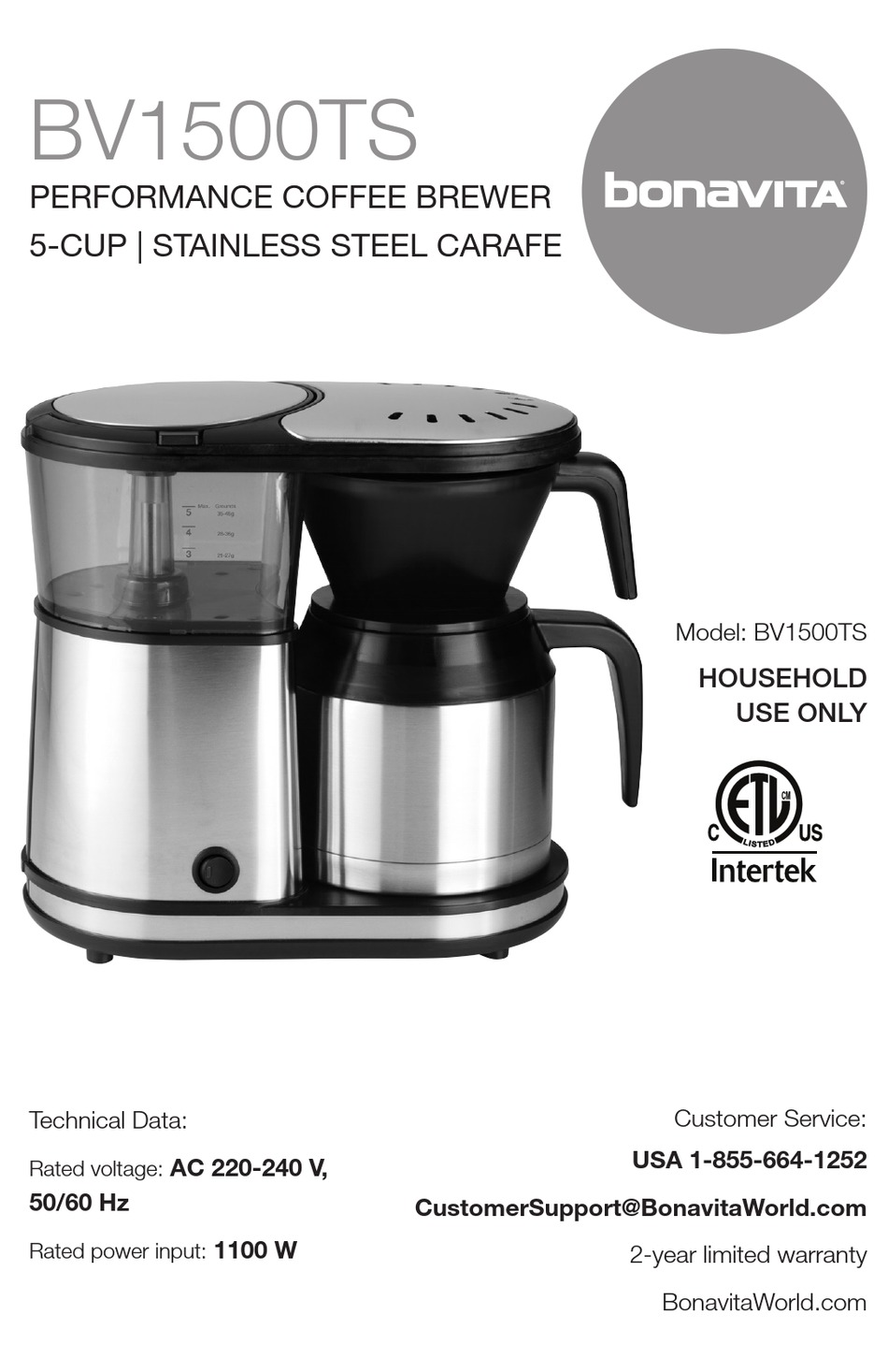 BONAVITA BV1500TS MANUAL Pdf Download 