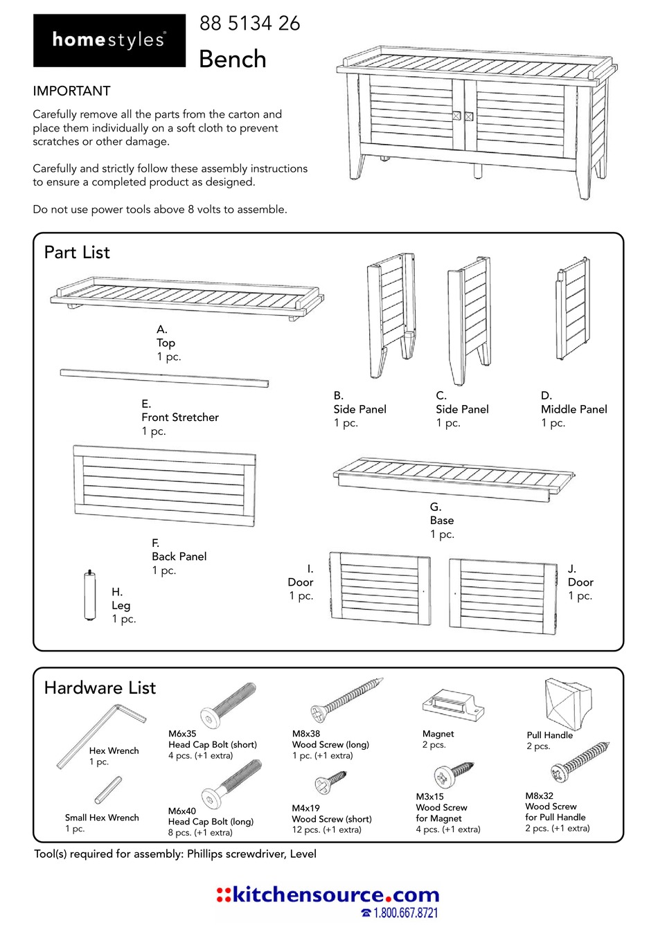 HOMESTYLES 88 5134 26 MANUAL Pdf Download ManualsLib