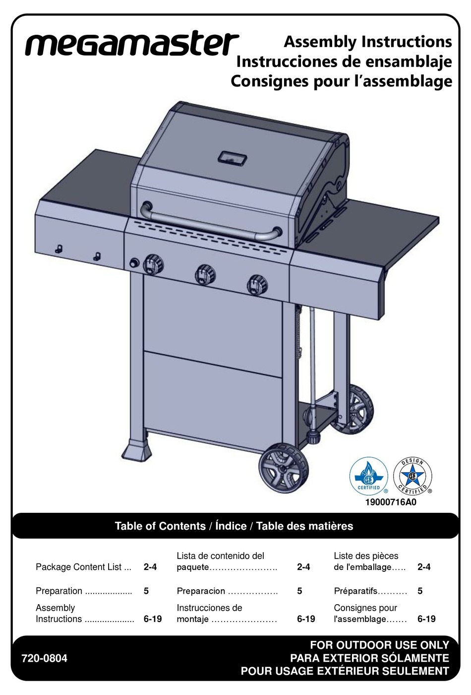 MEGAMASTER 7200804 ASSEMBLY INSTRUCTIONS MANUAL Pdf Download ManualsLib