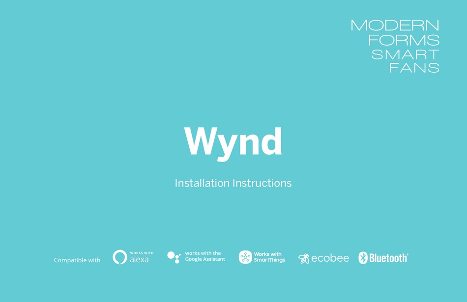 MODERN FORMS WYND INSTALLATION INSTRUCTIONS MANUAL Pdf Download