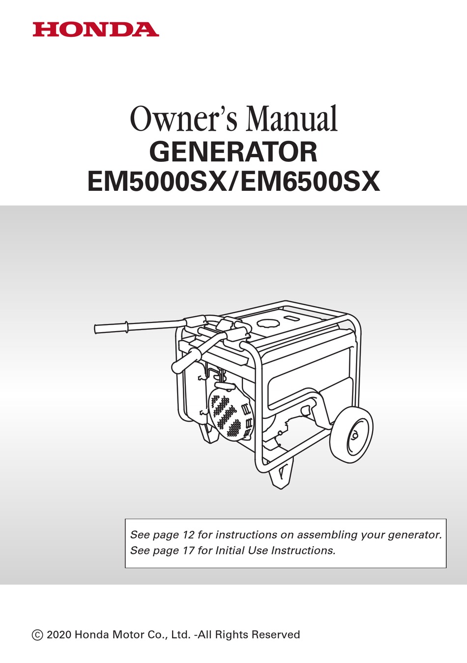 HONDA EM5000SX OWNER'S MANUAL Pdf Download ManualsLib
