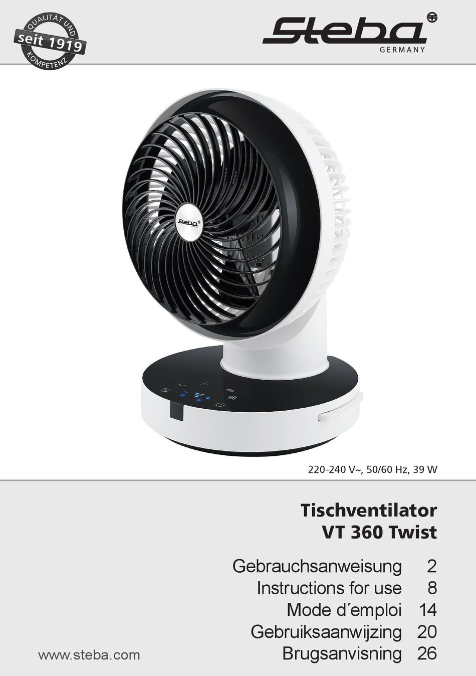 STEBA VT 360 TWIST INSTRUCTIONS FOR USE MANUAL Pdf Download | ManualsLib