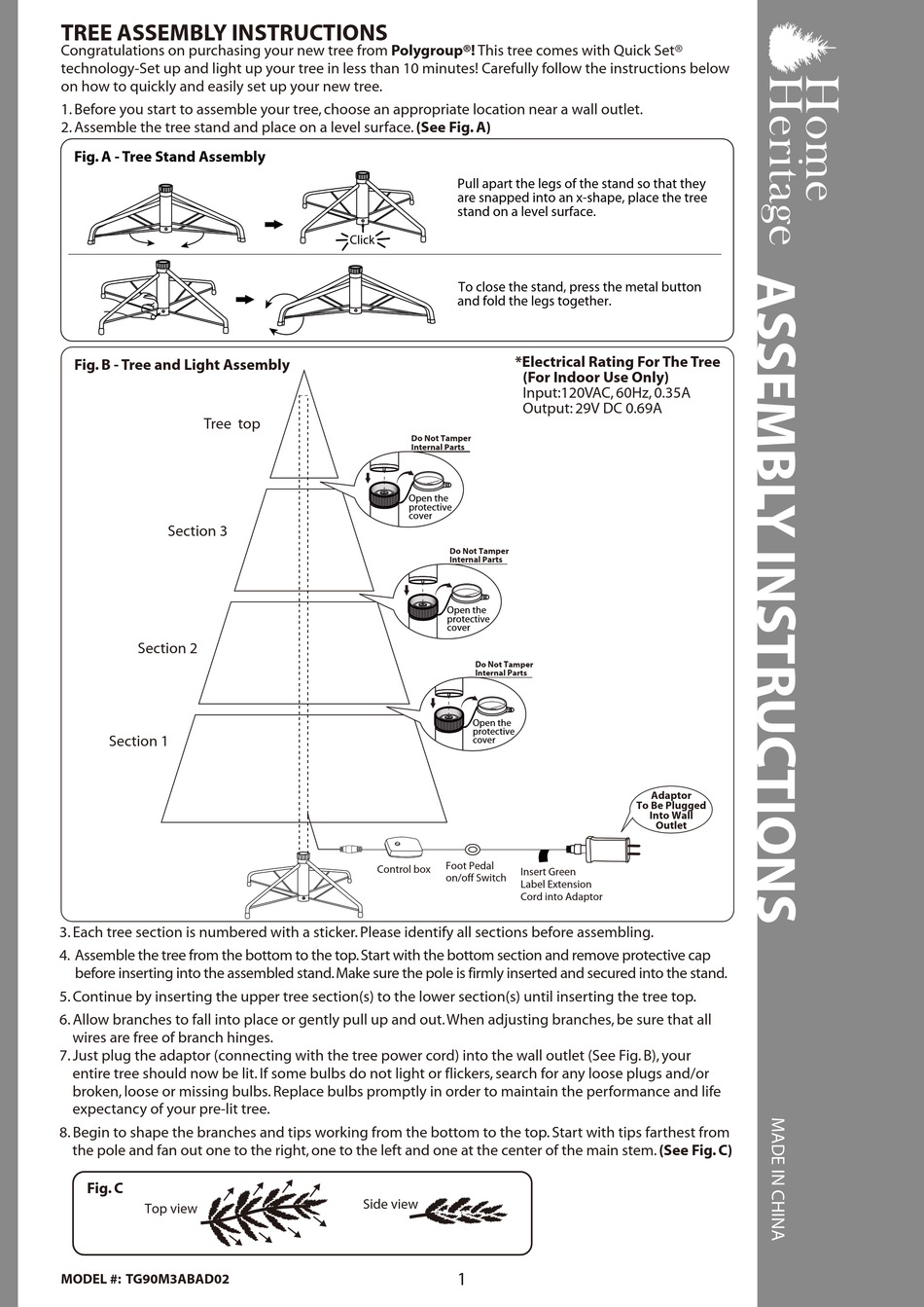 POLYGROUP HOME HERITAGE TG90M3ABAD02 ASSEMBLY INSTRUCTIONS Pdf Download