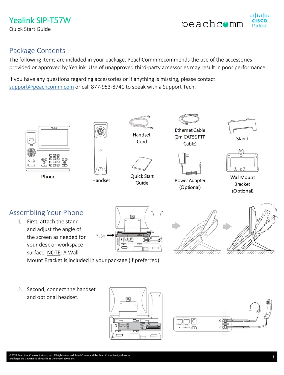 Yealink Sip T57w Quick Start Manual Pdf Download Manualslib