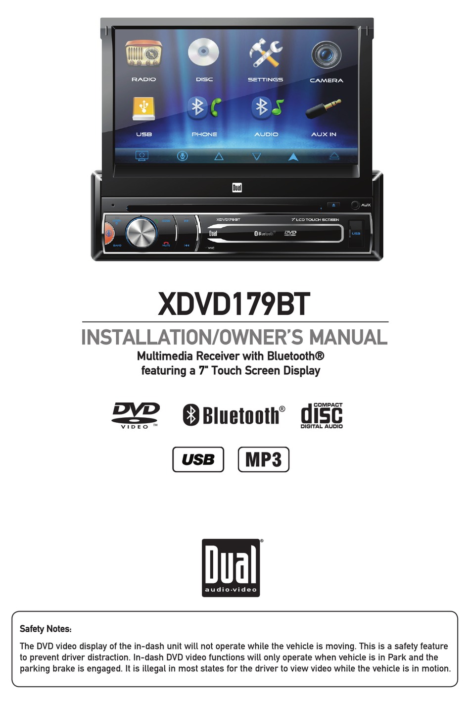 DUAL XDVD179BT INSTALLATION & OWNER'S MANUAL Pdf Download ManualsLib