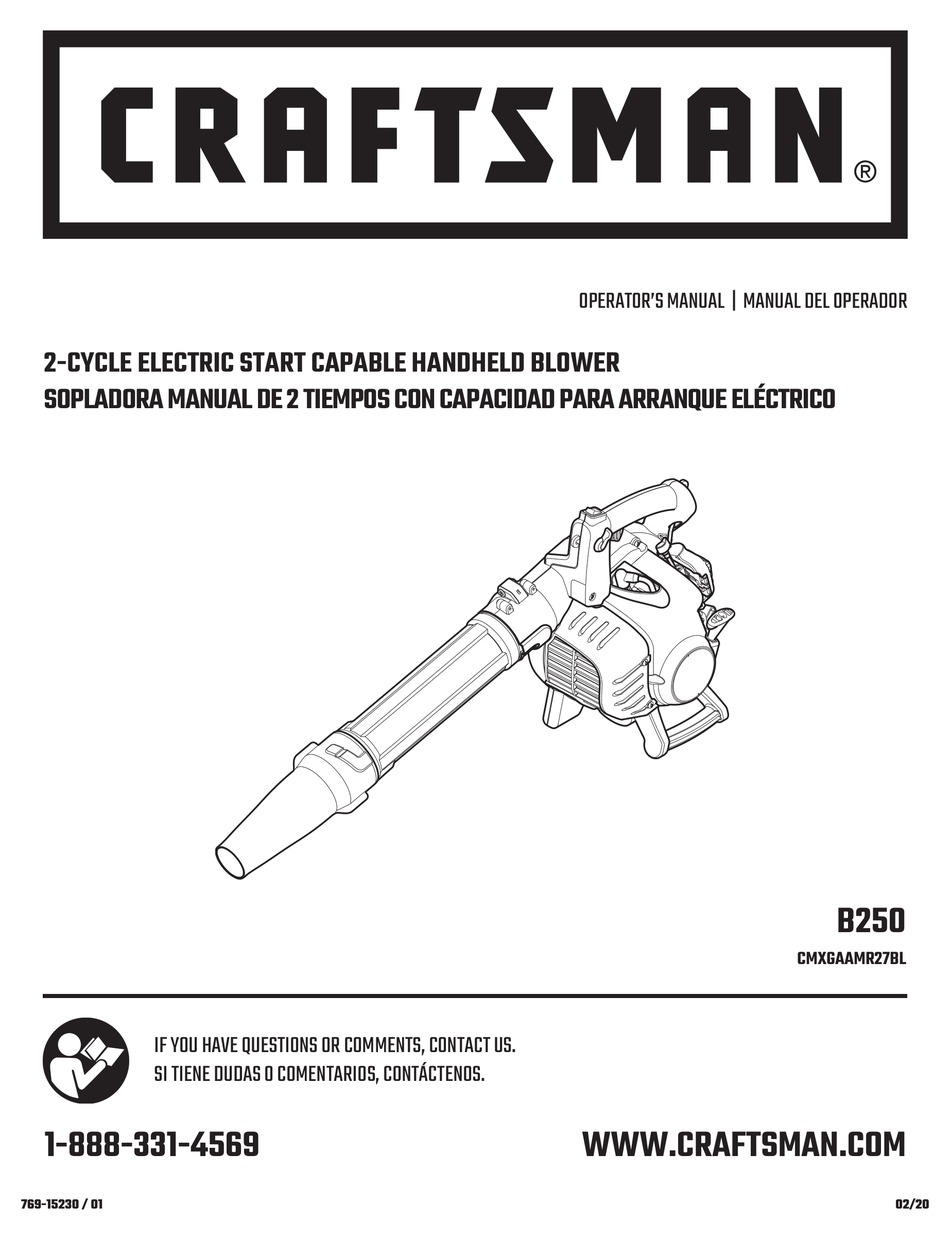CRAFTSMAN B250 OPERATOR'S MANUAL Pdf Download | ManualsLib