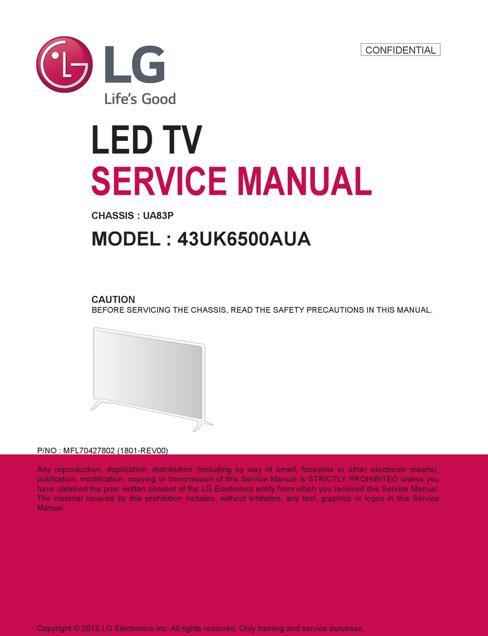 LG 43UK6500AUA SERVICE MANUAL Pdf Download ManualsLib
