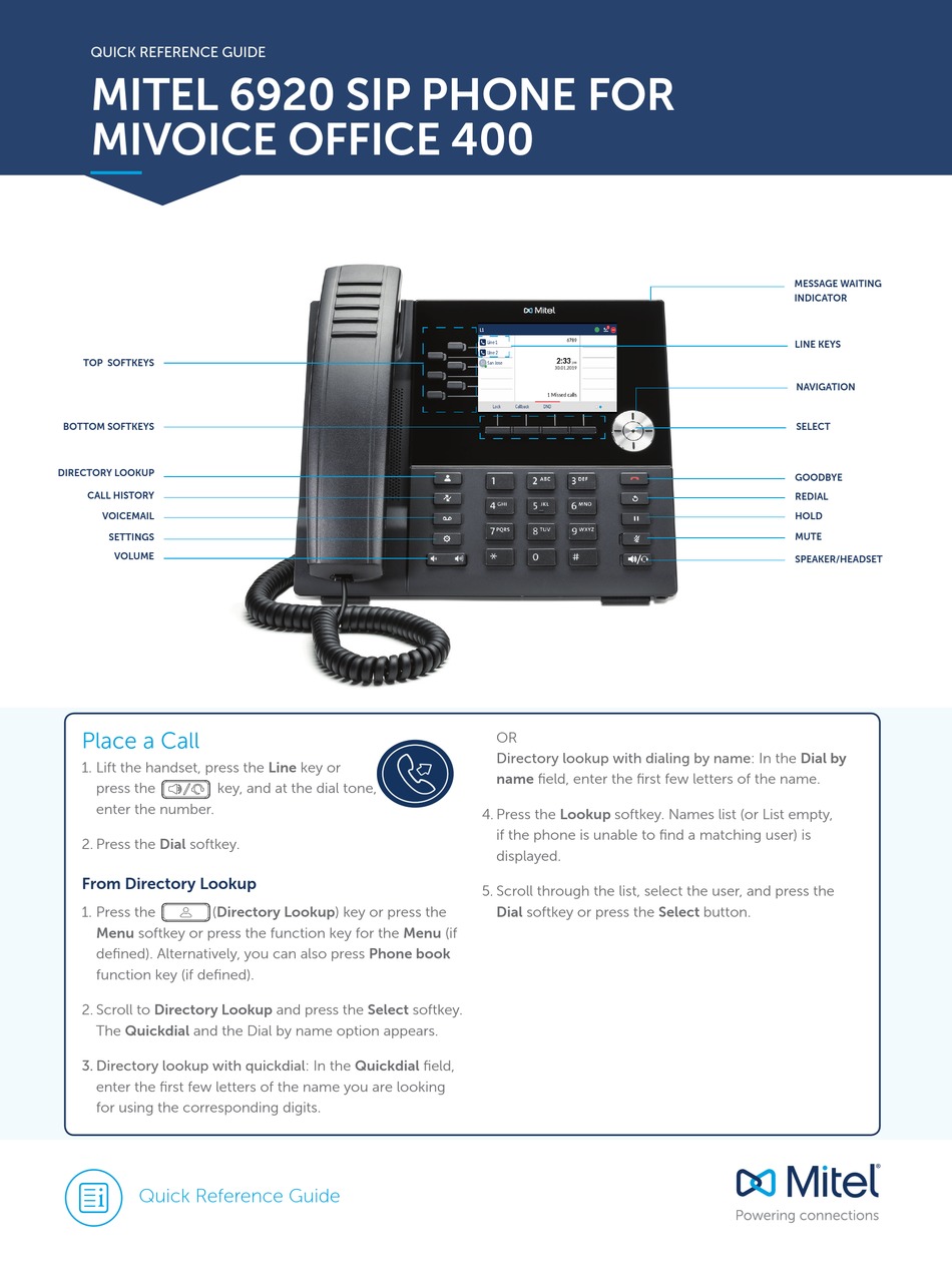 MITEL 6920 QUICK REFERENCE MANUAL Pdf Download ManualsLib MITEL 6920 QUICK REFERENCE MANUAL Pdf Download ManualsLib