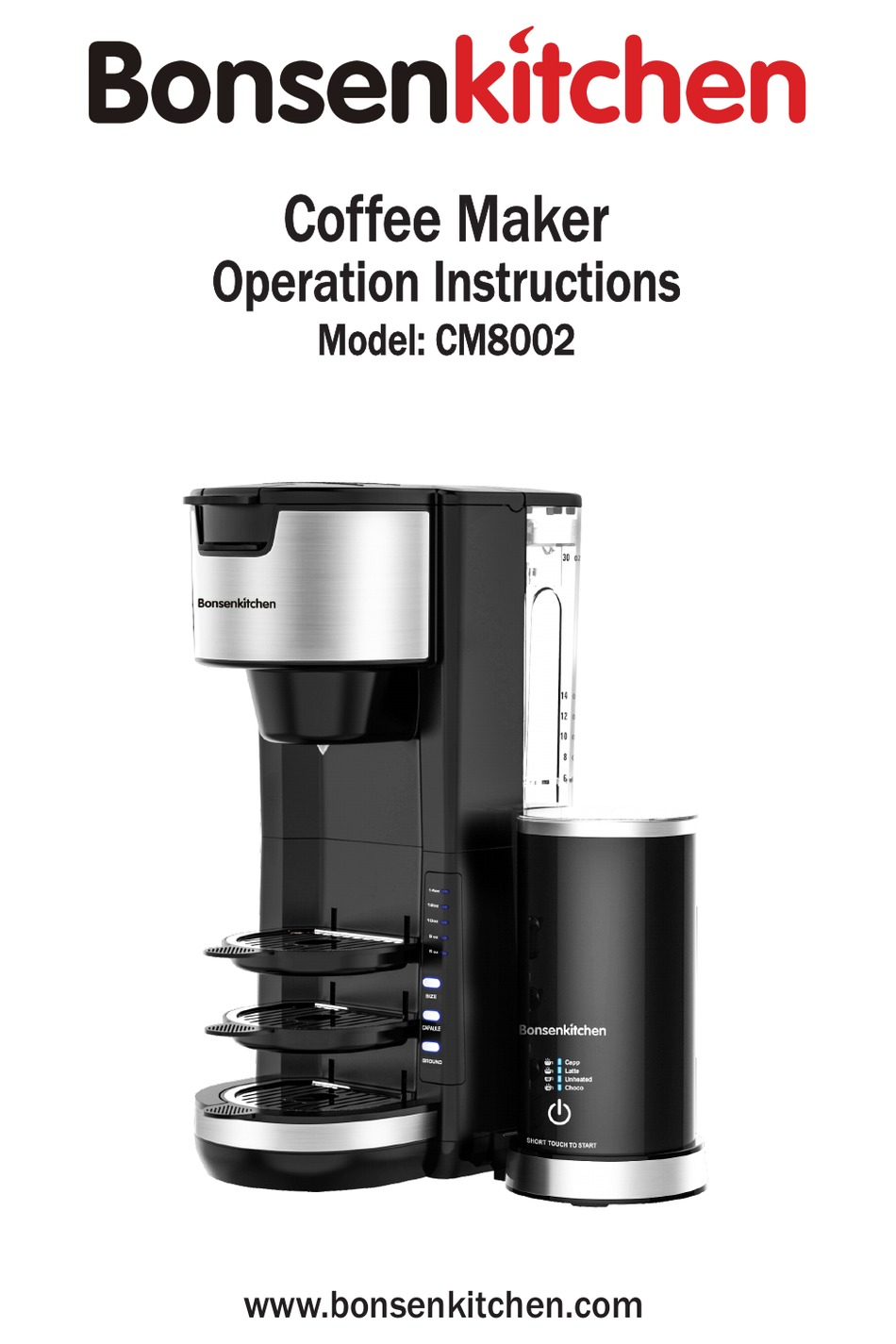 BONSENKITCHEN CM8002 OPERATION INSTRUCTIONS MANUAL Pdf Download