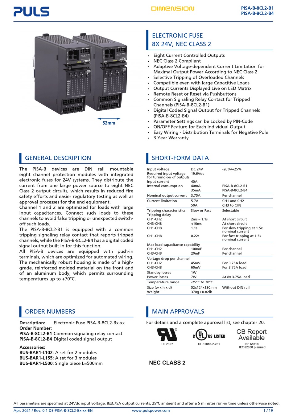 PULS DIMENSION PISA-B-8CL2-B1 QUICK START MANUAL Pdf Download | ManualsLib