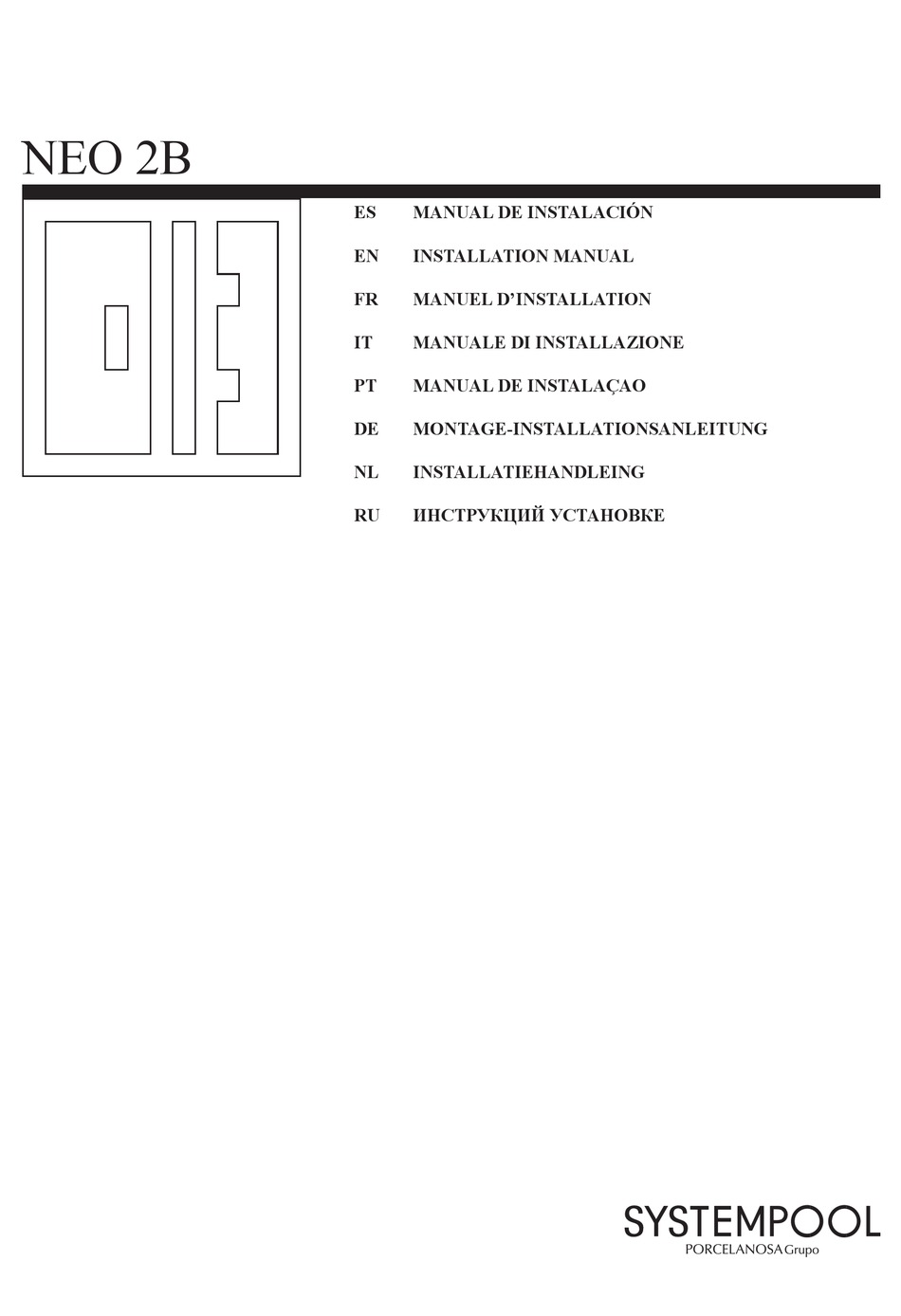 PORCELANOSA SYSTEMPOOL NEO 2B INSTALLATION MANUAL Pdf Download ManualsLib