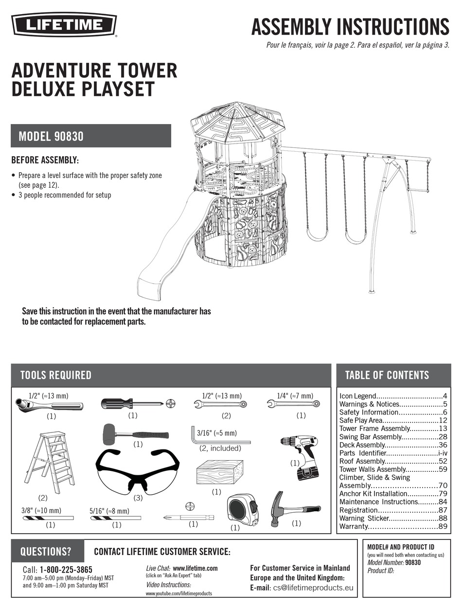 LIFETIME 90830 ASSEMBLY INSTRUCTIONS MANUAL Pdf Download ManualsLib